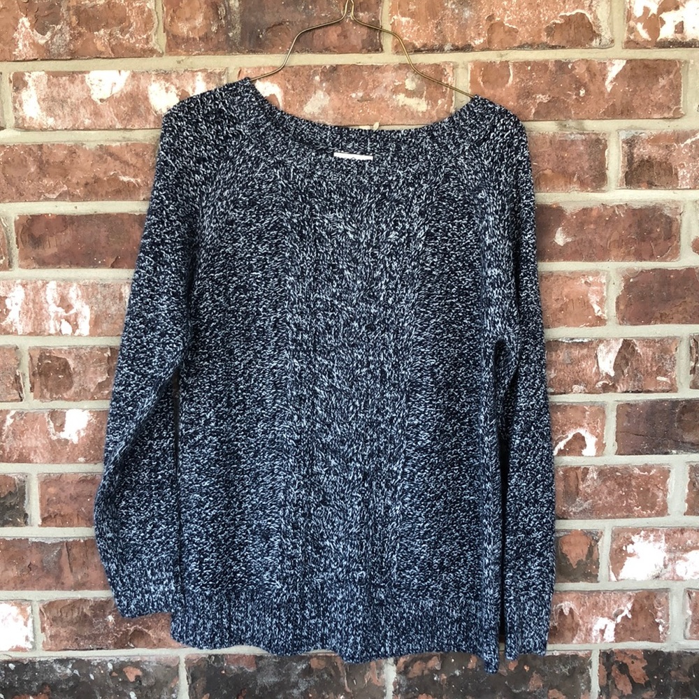 Navy and white sweater